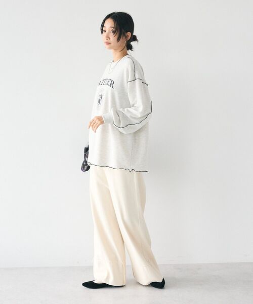 CRAFT STANDARD BOUTIQUE(クラフトスタンダードブティック)の「配色ロゴメロープルオーバー(スウェット・レディース・ホワイト系その他/マスタード/ブラック/カーキ/杢グレー・FREE)」の16枚目の写真