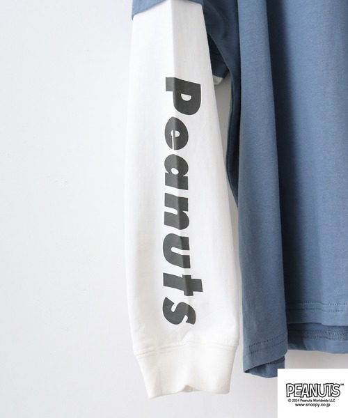 PEANUTS（ピーナッツ）の「PEATNUTS フェイクレイヤードTシャツ（Tシャツ/カットソー・メンズ・グリーン系その他/ブルー系その他/イエロー系その他/グレー系その他/アイボリー系/ブラック系その他・M/L/LL）」の11枚目の写真