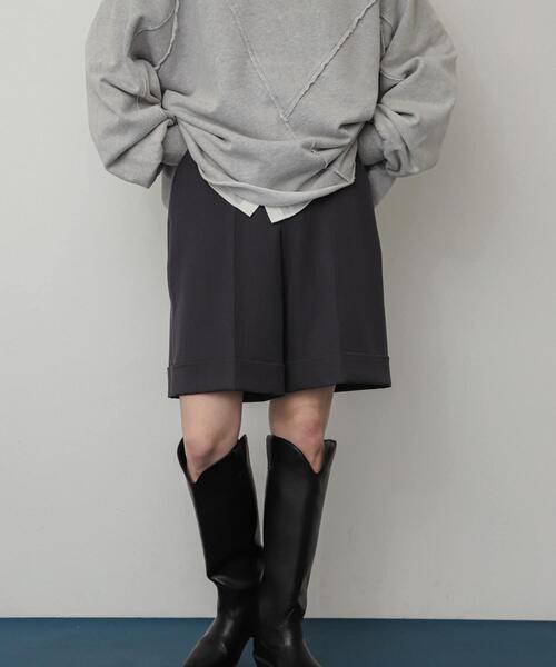 SENSE OF PLACE by URBAN RESEARCH（センスオブプレイスバイアーバンリサーチ）の「ダブルバミューダパンツ（その他パンツ・レディース・チャコールグレー/ブラウン/アイボリー・SMALL/MEDIUM）」の11枚目の写真