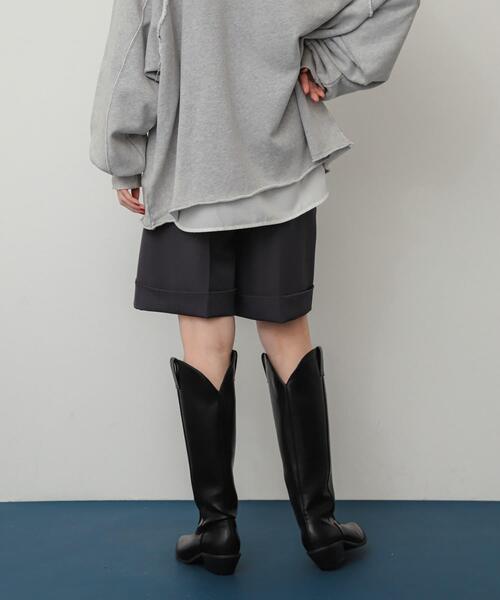 SENSE OF PLACE by URBAN RESEARCH（センスオブプレイスバイアーバンリサーチ）の「ダブルバミューダパンツ（その他パンツ・レディース・チャコールグレー/ブラウン/アイボリー・SMALL/MEDIUM）」の10枚目の写真