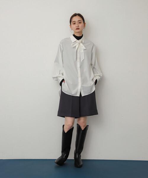 SENSE OF PLACE by URBAN RESEARCH（センスオブプレイスバイアーバンリサーチ）の「ダブルバミューダパンツ（その他パンツ・レディース・チャコールグレー/ブラウン/アイボリー・SMALL/MEDIUM）」の9枚目の写真