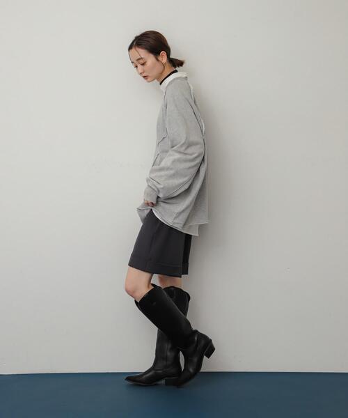 SENSE OF PLACE by URBAN RESEARCH（センスオブプレイスバイアーバンリサーチ）の「ダブルバミューダパンツ（その他パンツ・レディース・チャコールグレー/ブラウン/アイボリー・SMALL/MEDIUM）」の7枚目の写真