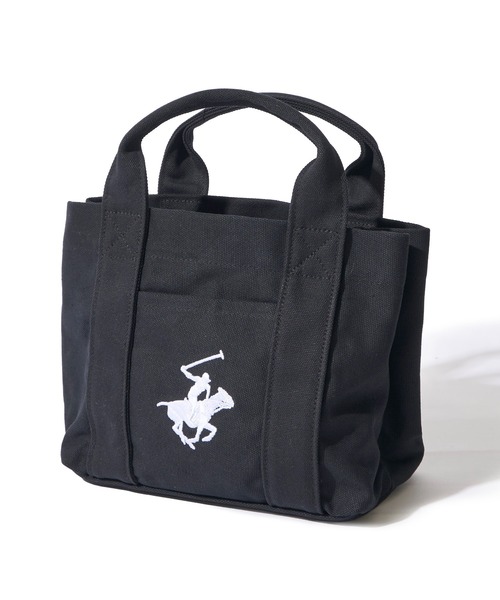 BEVERLY HILLS POLO CLUB(ビバリーヒルズポロクラブ)の「【BEVERLY HILLS POLO CLUB / ビバリーヒルズポロクラブ】16ozキャンバスロゴ刺繍ミニトートバッグ(トートバッグ・レディース・ホワイト系1/ホワイト系2/サックスブルー/ホワイト系3/ホワイト系4/ブラック・FREE)」の5枚目の写真