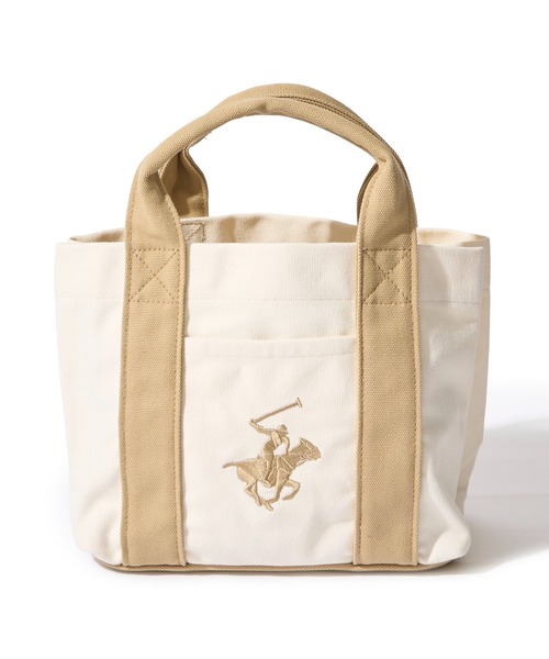 BEVERLY HILLS POLO CLUB(ビバリーヒルズポロクラブ)の「【BEVERLY HILLS POLO CLUB / ビバリーヒルズポロクラブ】16ozキャンバスロゴ刺繍ミニトートバッグ(トートバッグ・レディース・ホワイト系1/ホワイト系2/サックスブルー/ホワイト系3/ホワイト系4/ブラック・FREE)」の19枚目の写真
