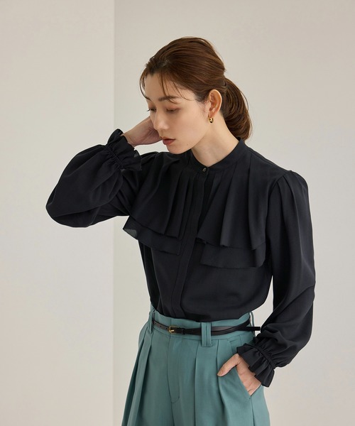 セール】【洗える】ダブルヨークギャザーブラウス（シャツ/ブラウス