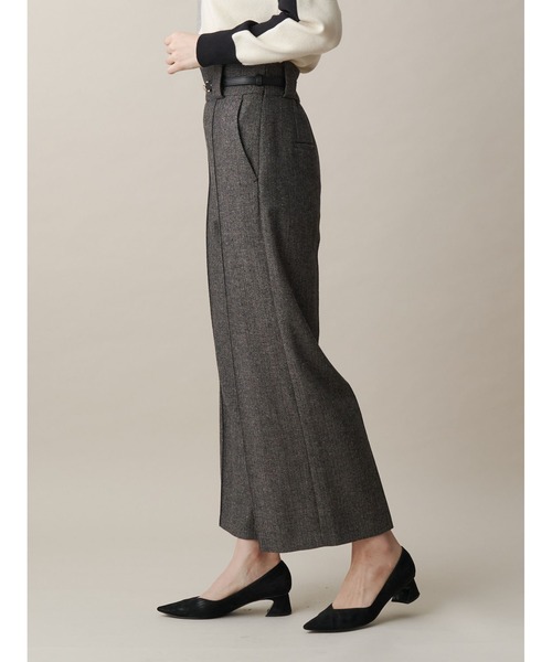 ウールヘリンボンワイドパンツ
