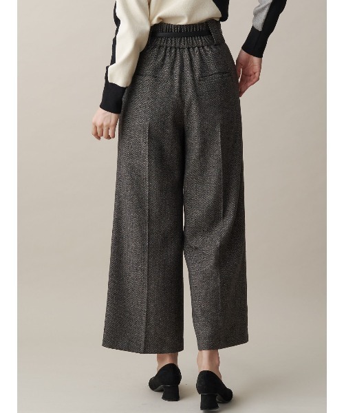 ウールヘリンボンワイドパンツ