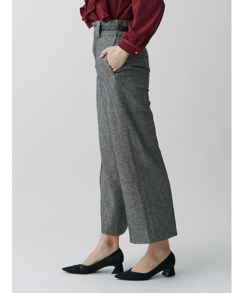 ウールヘリンボンワイドパンツ