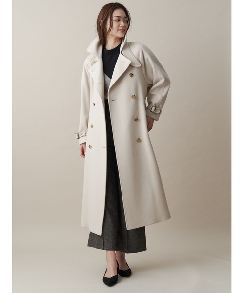 ウールヘリンボンワイドパンツ