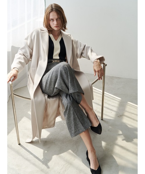 ウールヘリンボンワイドパンツ