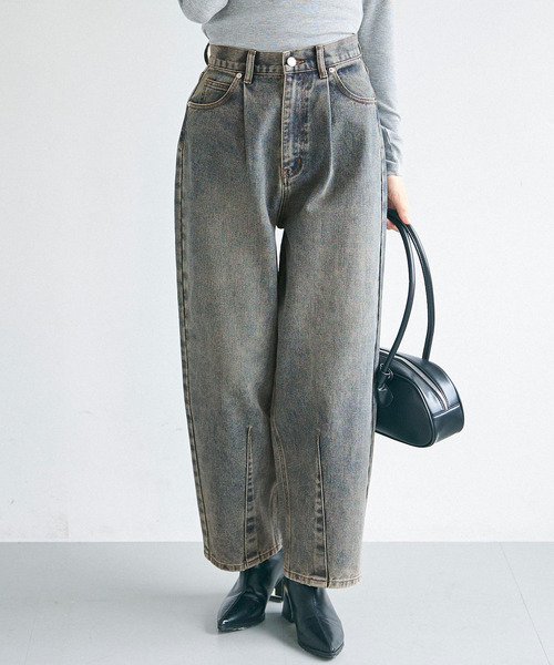 こはたん MIXロゴデニムカーブパンツ（デニムパンツ） | X-girl STAGES