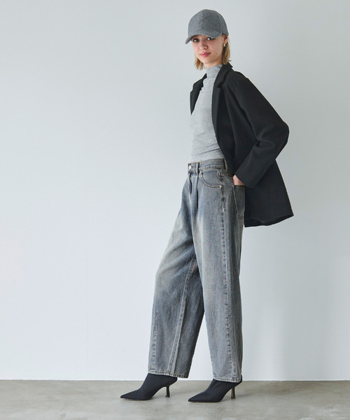 coca（coca）（コカ）の「タックカーブデニム（デニムパンツ・レディース・ブラック/ブルー・M/S/L）」の10枚目の写真