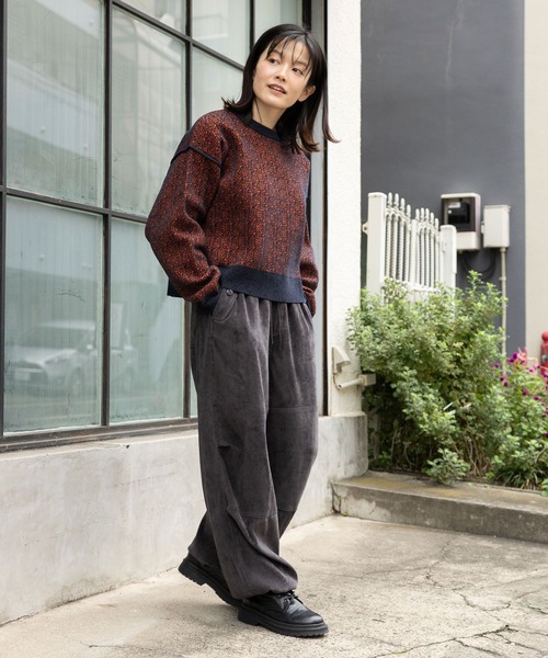 niko and...（ニコアンド）の「ゆるっと起毛スノーパンツ（その他パンツ・レディース・サックスブルー/アイボリー/チャコール・FREE）」の7枚目の写真