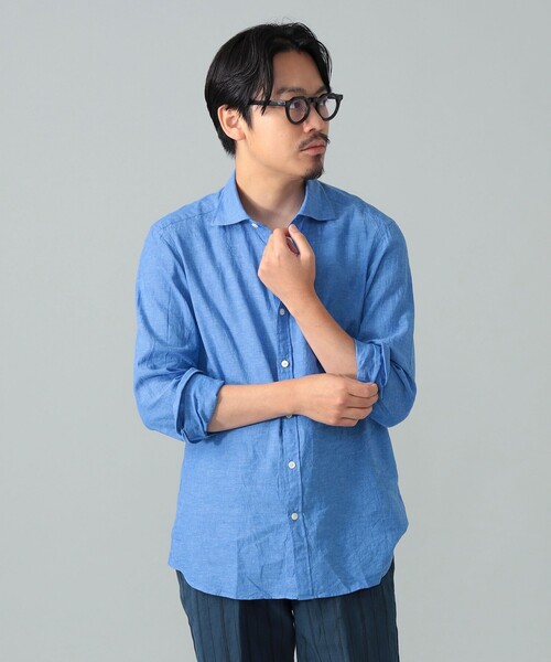 BRILLA per il gusto（ブリッラペルイルグースト）の「リネンコットン ワイドカラーシャツ（シャツ/ブラウス・メンズ・ブラック/ブルー系その他3/ホワイト/ブラウン・XS/S/M/L/XL）」の13枚目の写真