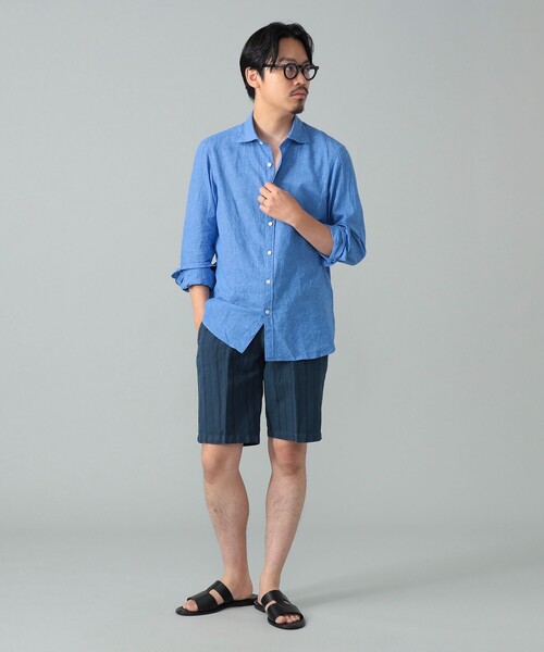 BRILLA per il gusto（ブリッラペルイルグースト）の「リネンコットン ワイドカラーシャツ（シャツ/ブラウス・メンズ・ブラック/ブルー系その他3/ホワイト/ブラウン・XS/S/M/L/XL）」の16枚目の写真