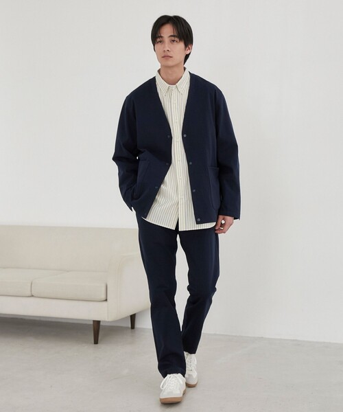 coen（コーエン）の「極楽ジャケット（ノーカラージャケット・メンズ・ブラック/ネイビー・XL/S/M/L）」の4枚目の写真