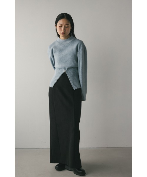 STYLEMIXER(スタイルミキサー)の「ヘムジップフォルムニット(ニット/セーター・レディース・ブラウン/アイボリー/サックスブルー・FREE)」の14枚目の写真