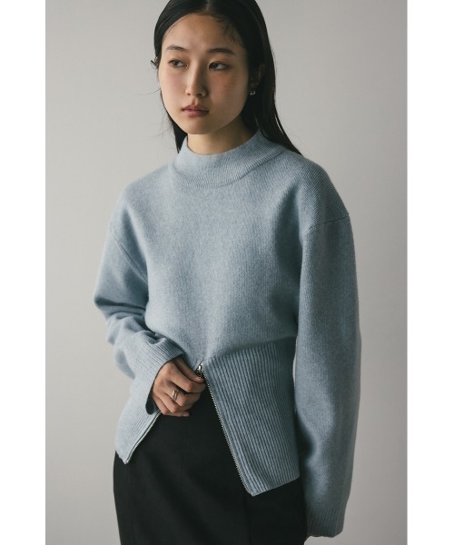 STYLEMIXER(スタイルミキサー)の「ヘムジップフォルムニット(ニット/セーター・レディース・ブラウン/アイボリー/サックスブルー・FREE)」の12枚目の写真
