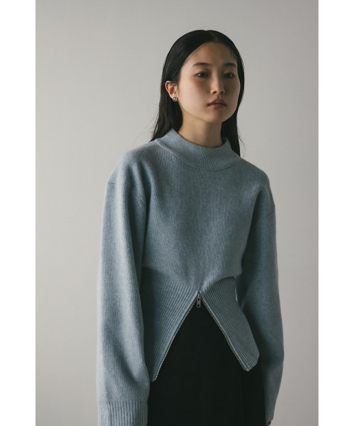 STYLEMIXER(スタイルミキサー)の「ヘムジップフォルムニット(ニット/セーター・レディース・ブラウン/アイボリー/サックスブルー・FREE)」の11枚目の写真