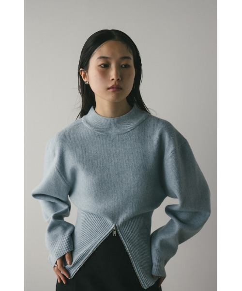 STYLEMIXER(スタイルミキサー)の「ヘムジップフォルムニット(ニット/セーター・レディース・ブラウン/アイボリー/サックスブルー・FREE)」の10枚目の写真