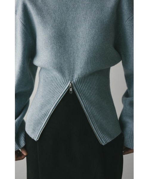 STYLEMIXER(スタイルミキサー)の「ヘムジップフォルムニット(ニット/セーター・レディース・ブラウン/アイボリー/サックスブルー・FREE)」の8枚目の写真