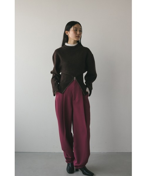STYLEMIXER(スタイルミキサー)の「ヘムジップフォルムニット(ニット/セーター・レディース・ブラウン/アイボリー/サックスブルー・FREE)」の22枚目の写真