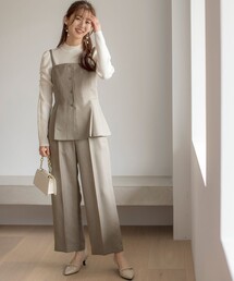 アエル オンワード 洗える パンツ スーツ 大きなサイズ グレー 42 アエル オンワード 洗える パンツ スーツ 大きなサイズ グレー