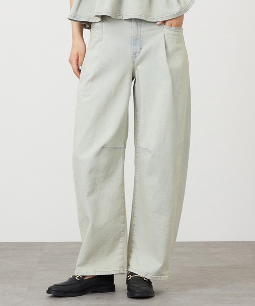 SOMETHING（サムシング）の「SOMETHING HANAタックカーブデニムパンツ（デニムパンツ・レディース・インディゴブルー/オフホワイト/ライトインディゴブルー/ブラック系その他/ベージュ/ピンク・SMALL/LARGE/MEDIUM/X-SMALL）」の3枚目の写真