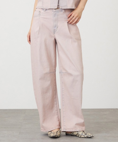 SOMETHING（サムシング）の「SOMETHING HANAタックカーブデニムパンツ（デニムパンツ・レディース・インディゴブルー/オフホワイト/ライトインディゴブルー/ブラック系その他/ベージュ/ピンク・SMALL/LARGE/MEDIUM/X-SMALL）」の6枚目の写真