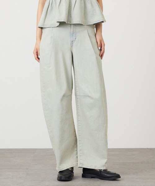 SOMETHING（サムシング）の「SOMETHING HANAタックカーブデニムパンツ（デニムパンツ・レディース・インディゴブルー/オフホワイト/ライトインディゴブルー/ブラック系その他/ベージュ/ピンク・SMALL/LARGE/MEDIUM/X-SMALL）」の13枚目の写真