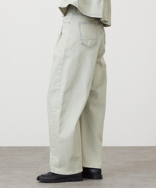 SOMETHING（サムシング）の「SOMETHING HANAタックカーブデニムパンツ（デニムパンツ・レディース・インディゴブルー/オフホワイト/ライトインディゴブルー/ブラック系その他/ベージュ/ピンク・SMALL/LARGE/MEDIUM/X-SMALL）」の14枚目の写真