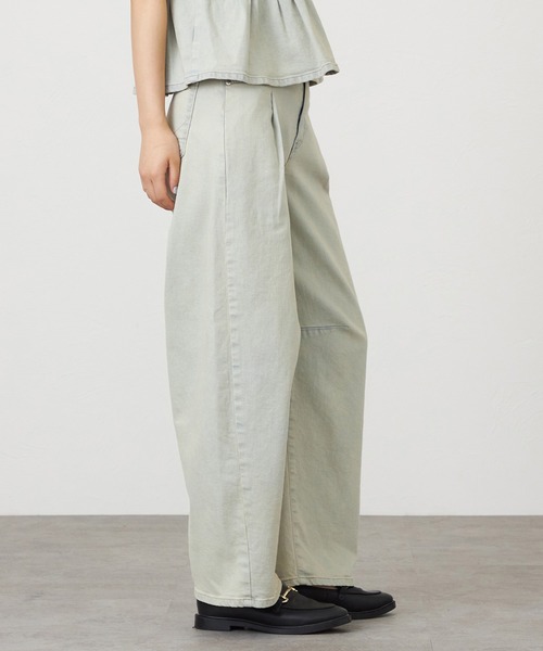 SOMETHING（サムシング）の「SOMETHING HANAタックカーブデニムパンツ（デニムパンツ・レディース・インディゴブルー/オフホワイト/ライトインディゴブルー/ブラック系その他/ベージュ/ピンク・SMALL/LARGE/MEDIUM/X-SMALL）」の15枚目の写真