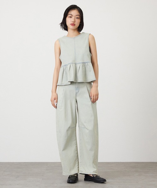 SOMETHING（サムシング）の「SOMETHING HANAタックカーブデニムパンツ（デニムパンツ・レディース・インディゴブルー/オフホワイト/ライトインディゴブルー/ブラック系その他/ベージュ/ピンク・SMALL/LARGE/MEDIUM/X-SMALL）」の20枚目の写真