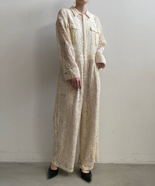 NOUNLESS/ナウンレス】LOOSE LACE JUMPSUIT NOUNLESS/ナウンレス】LOOSE LACE JUMPSUIT