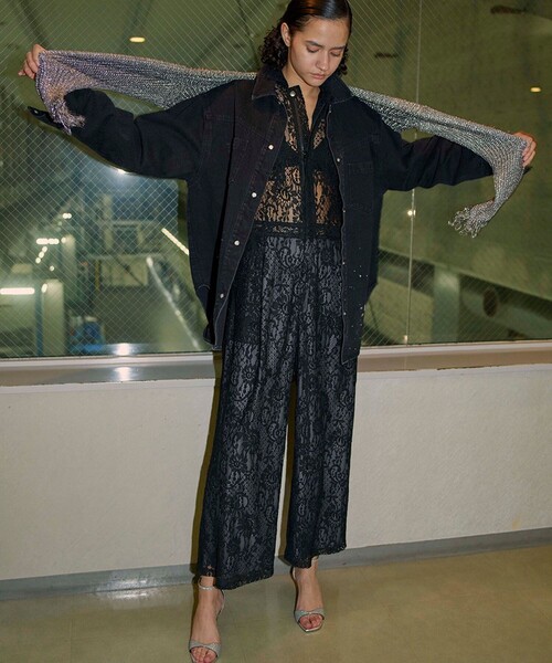 NOUNLESS/ナウンレス】LOOSE LACE JUMPSUIT NOUNLESS/ナウンレス】LOOSE LACE JUMPSUIT