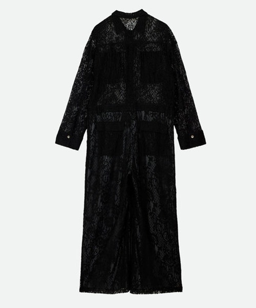 新品nounless 即完売junpsuit NOUNLESS/ナウンレス】LOOSE LACE JUMPSUIT（つなぎ