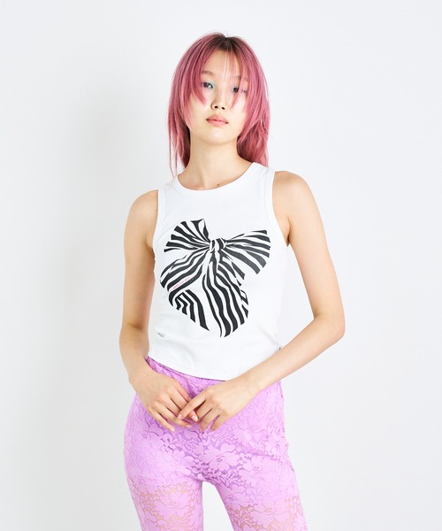 ANNA SUI NYC(アナ スイ エヌ ワイ シー)の「キャンディリボン タンクトップ(タンクトップ・レディース・ブラック/サックスブルー/ホワイト・FREE)」の8枚目の写真