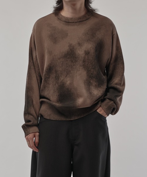 スプレープリントクルーネックニット（ニット/セーター）｜Lui's