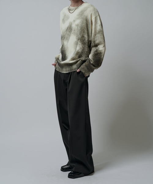 スプレープリントクルーネックニット（ニット/セーター）｜Lui's