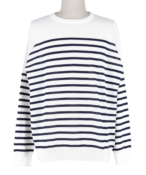 coca(coca)(コカ)の「パネルボーダークルーネック長袖(ニット/セーター・メンズ・ホワイト/ブラック・XL/L/M)」の19枚目の写真