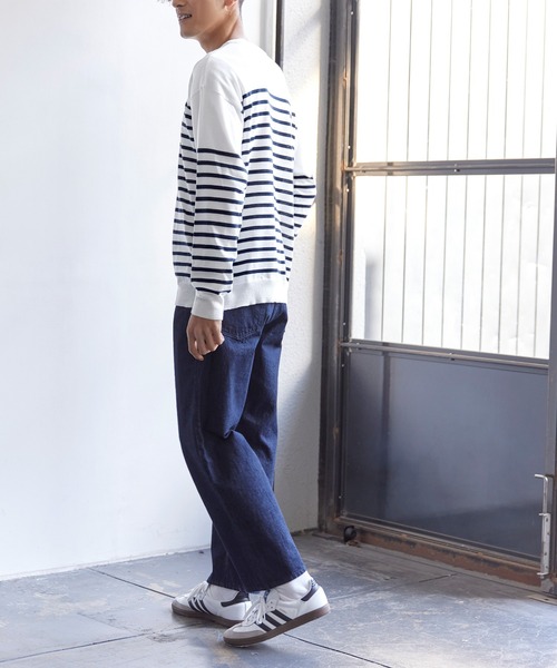 coca(coca)(コカ)の「パネルボーダークルーネック長袖(ニット/セーター・メンズ・ホワイト/ブラック・XL/L/M)」の5枚目の写真
