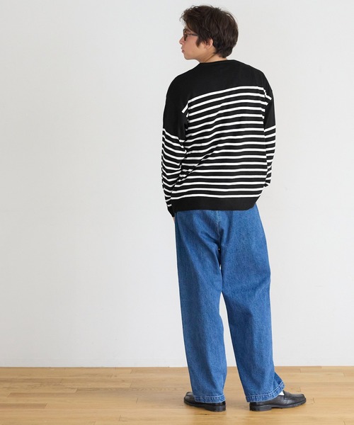 coca(coca)(コカ)の「パネルボーダークルーネック長袖(ニット/セーター・メンズ・ホワイト/ブラック・XL/L/M)」の11枚目の写真