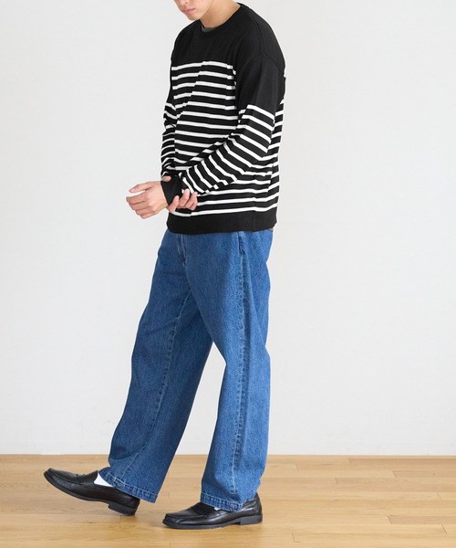 coca(coca)(コカ)の「パネルボーダークルーネック長袖(ニット/セーター・メンズ・ホワイト/ブラック・XL/L/M)」の13枚目の写真