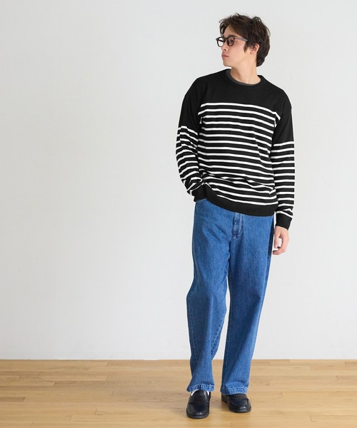 coca(coca)(コカ)の「パネルボーダークルーネック長袖(ニット/セーター・メンズ・ホワイト/ブラック・XL/L/M)」の14枚目の写真