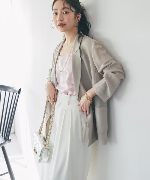 新色ピンク・ミント登場！miki監修】サテン2WAYタンク（タンクトップ