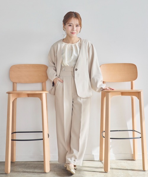 ジャケット M yumi ランタンスリーブ INTER FACTORY ベージュ