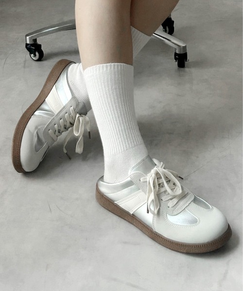 IMARI / イマリ 】 配色 ジャーマントレーナー ミュール スニーカー #_