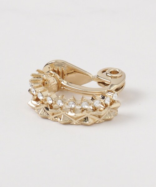 SHOO・LA・RUE（シューラルー）の「【痛くなりにくい】ビジュー2連イヤリング（イヤリング・レディース・ピンクゴールド/シルバー/ゴールド・00）」の7枚目の写真