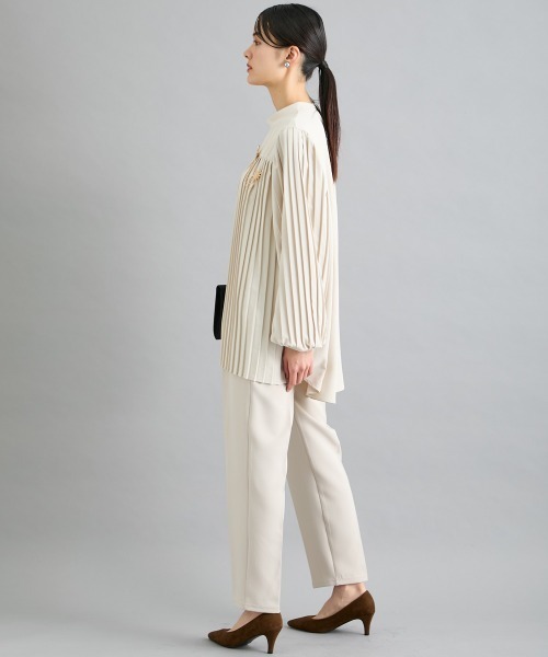 slattgir(スラットジール)の「高身長 【フォーマル】プリーツブラウス2点セット (ブラウス+パンツ)(スーツセット・レディース・ブラック/クリーム・M/L/LL/3L/4L/5L)」の13枚目の写真