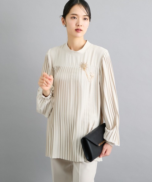 slattgir(スラットジール)の「高身長 【フォーマル】プリーツブラウス2点セット (ブラウス+パンツ)(スーツセット・レディース・ブラック/クリーム・M/L/LL/3L/4L/5L)」の14枚目の写真